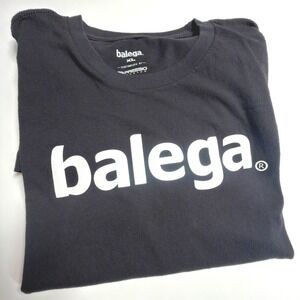 Balega Logo Graphic T-Shirt Black Cotton Men's XL Running Athletic Tee
